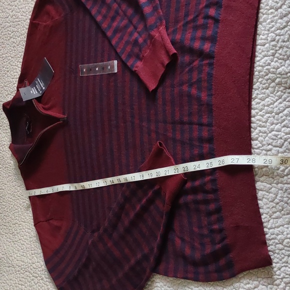 NWT Nautica XL Navtech Blue Burgundy Stripe Quarter Zip Sweater - Picture 5 of 12